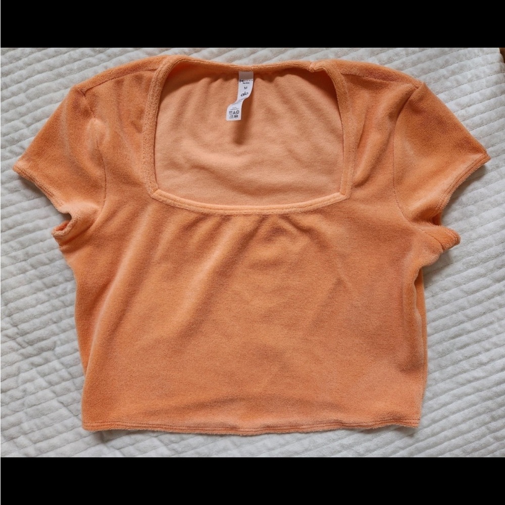 Alo Yoga Terry peach/orange crop top size M
